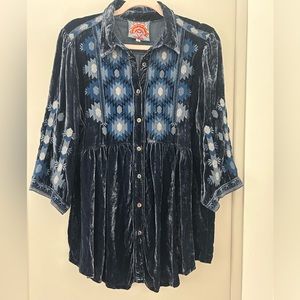Johnny Was Velvet and Embroidery Tunic